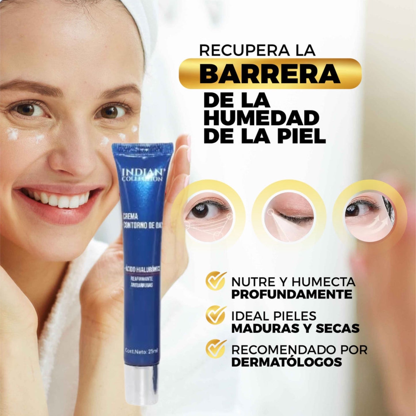 Crema Contorno De Ojos Anti Arrugas en Roll On -